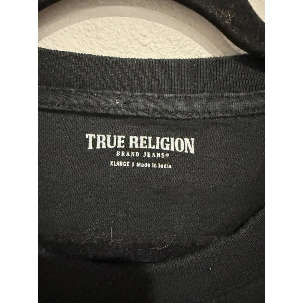 True Religion Men's Patch Black World Tour Tshirt Size XL